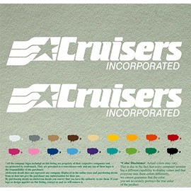 Pair of Cruisers Boats Compatible Replacement Decals Vinyl Stickers Boat Outboard Motor Set of 2 (18", White 010)