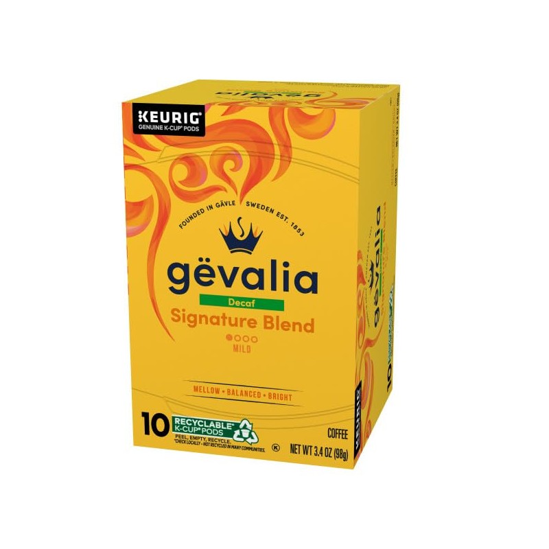 Gevalia Blend Decaf Mild Light Roast K-Cup Coffee Pods, 3.4