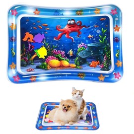 CHENRI Sensor Water Playmat, Sensorische Wasser Spielmatte für Katzen, Wassermatte Sensorisches Spielzeug, Sommer Wasserspielmatte, Interaktives Katzenspielzeug, Wassermatte für Katzen, Hunde (C)
