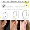 Loutade Hoop Earrings 925 Silver, 3 Pairs 925 Sterling Silver