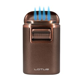 Lotus Brawn T7 Quad Torch Lighter with Cigar Holder - Copper
