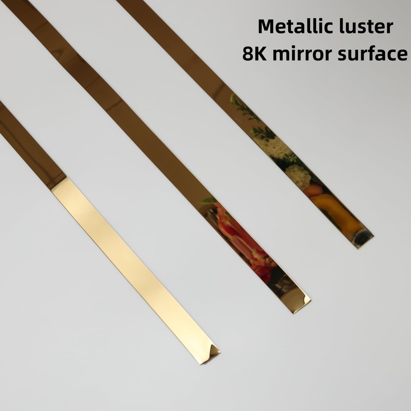 Gold Metalized Mirror-Like Finish Molding Trim, Peel and Stick Strip