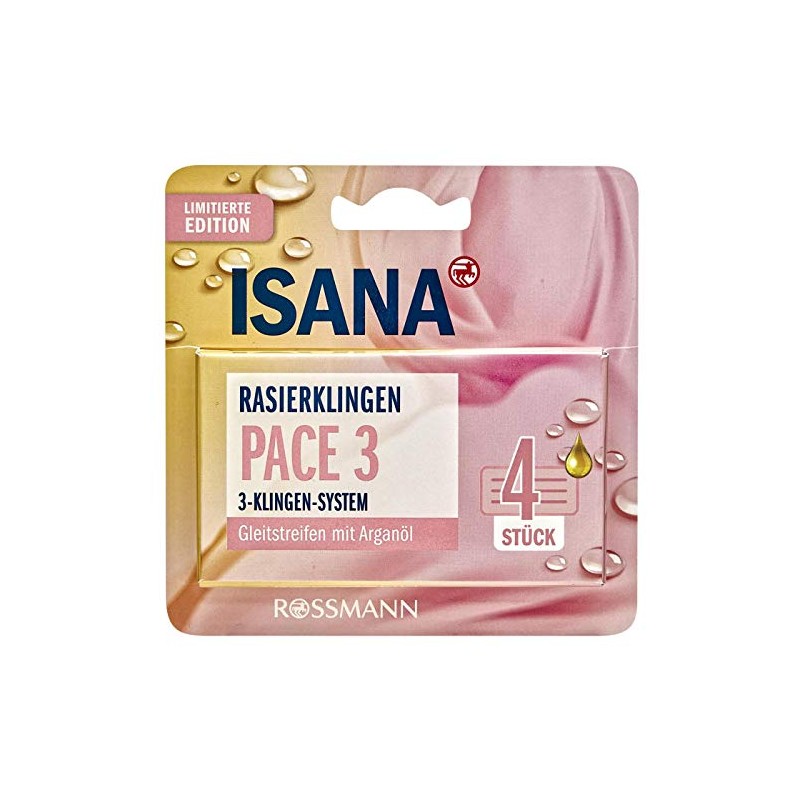 ISANA Pace 3 Lady Razor Blades, Pack of 4