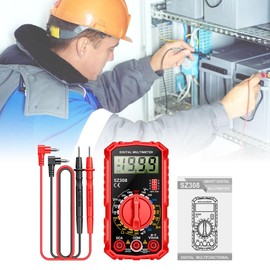 AYMBH SZ308 Digital Multimeter AC/DC Voltage & Current Meter, Resistance Capacitance Tester with LCD Backlight Ohm Square Wave Test, hFE Diode Square Wave Output, Handheld Electrician Tool