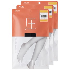 Atsugi AP6002 ASTIGU Women's Compression Stockings, Tightening, Set of 3 Pairs, black (black 19-3911tcx), M-L