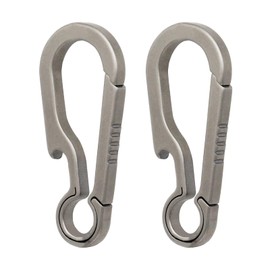 PJYTAC Titanium Carabiner Clip Small Backpack Clip Black Hook EDC Heavy Duty Keychain Clips Anti-Lost Quick Release Key Chain for Keys Bottle Opener Keychain