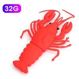 Cartoon U Disk PVC Small USB Lobster Pattern Flash Pen Drive Cute Memory Stick 32G