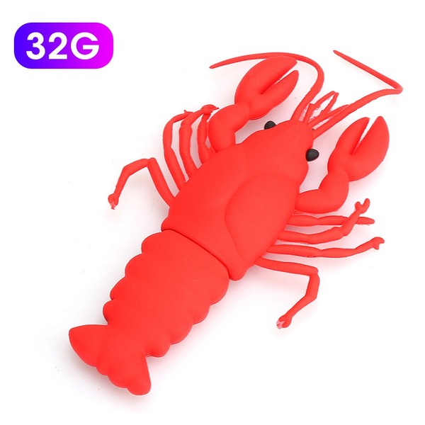 Cartoon U Disk PVC Small USB Lobster Pattern Flash Pen