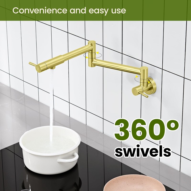 Upside Down Pot Filler Wall Mount Folding Stretchable Kitchen Restaurant