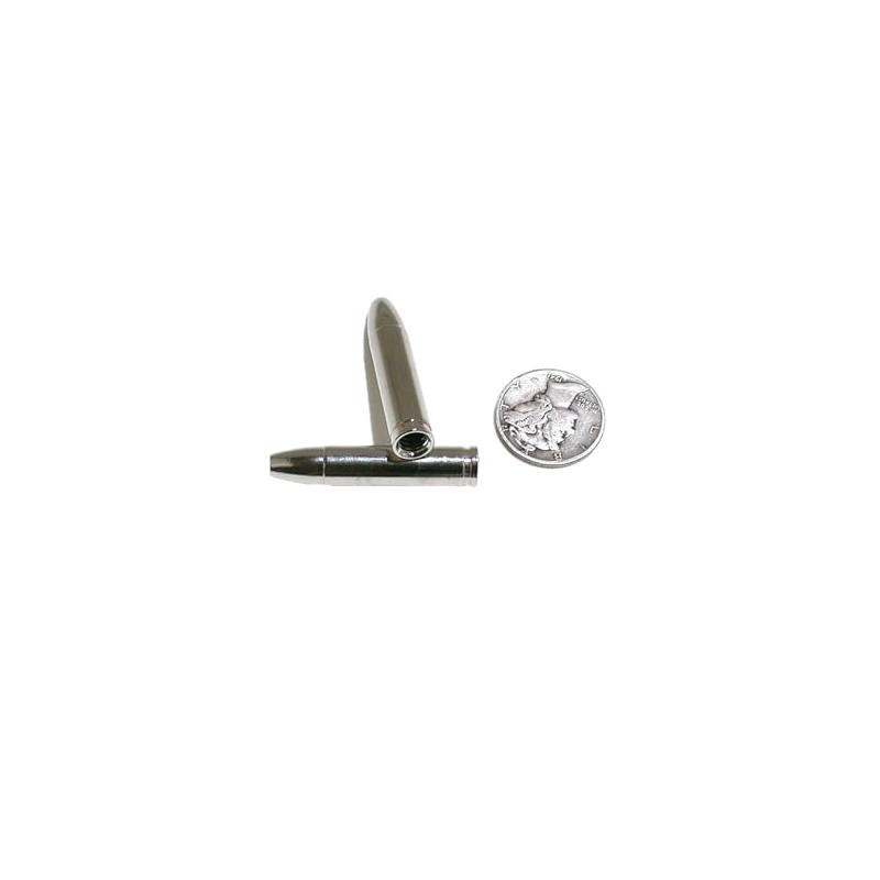 TWO 1 1/4 INCH SILVER COLOR BULLET BOLO TIPS CF494/112224