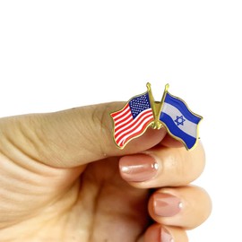 8PCS America Israel Flag Lapel Pins, American Israel Flag Friendship Pin for Tie Hat Cuff Bag, Pins Badge Souvenir for I Stand with Israel Flag Pins