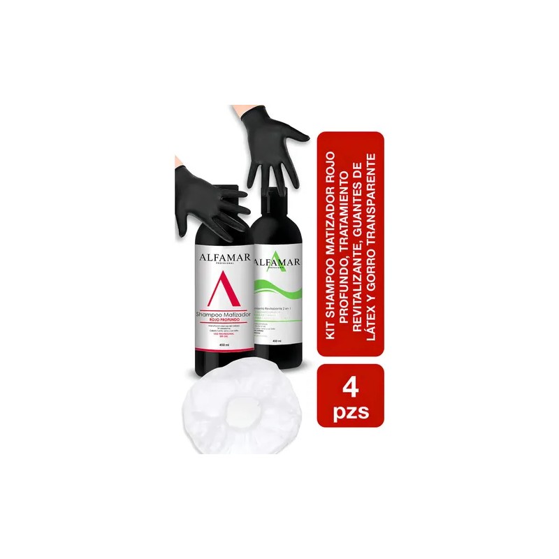 Shampoo Matizador Rojo + Tratamiento Con Keratina Alfamar