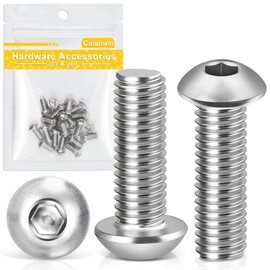 Caianwin Caianwin M6 x 16mm 20Pcs Linsenkopfschrauben Innensechskant 304 Edelstahl Flachrundkopfschrauben fr den M?beleinbau,Industriebereiche