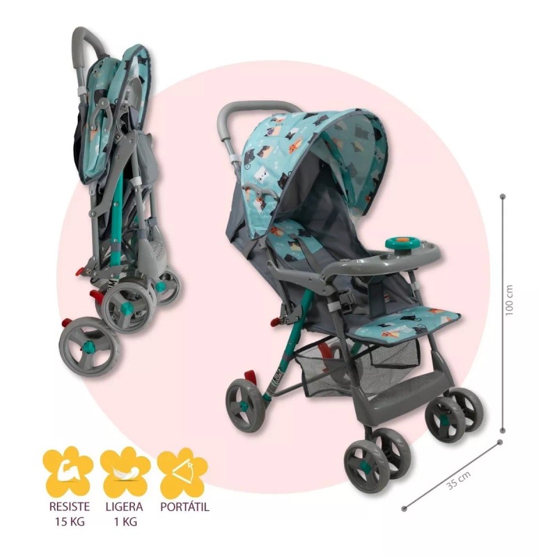 Trendy Kids Carriola Trendy Kids Happy Reclinable Ligera Color Menta