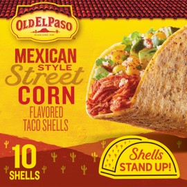 Old El Paso Stand 'N Stuff Taco Shells, Mexican Style Street Corn Flavored, Gluten Free Crunchy Corn Taco Shells, 10 Count, 5.4 oz