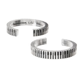 Whitney Howard Designs Piano Ring for Women or Men - Minimalist Comfort Fit Open Adjustable Pewter Ring - Musician Piano Player Gift