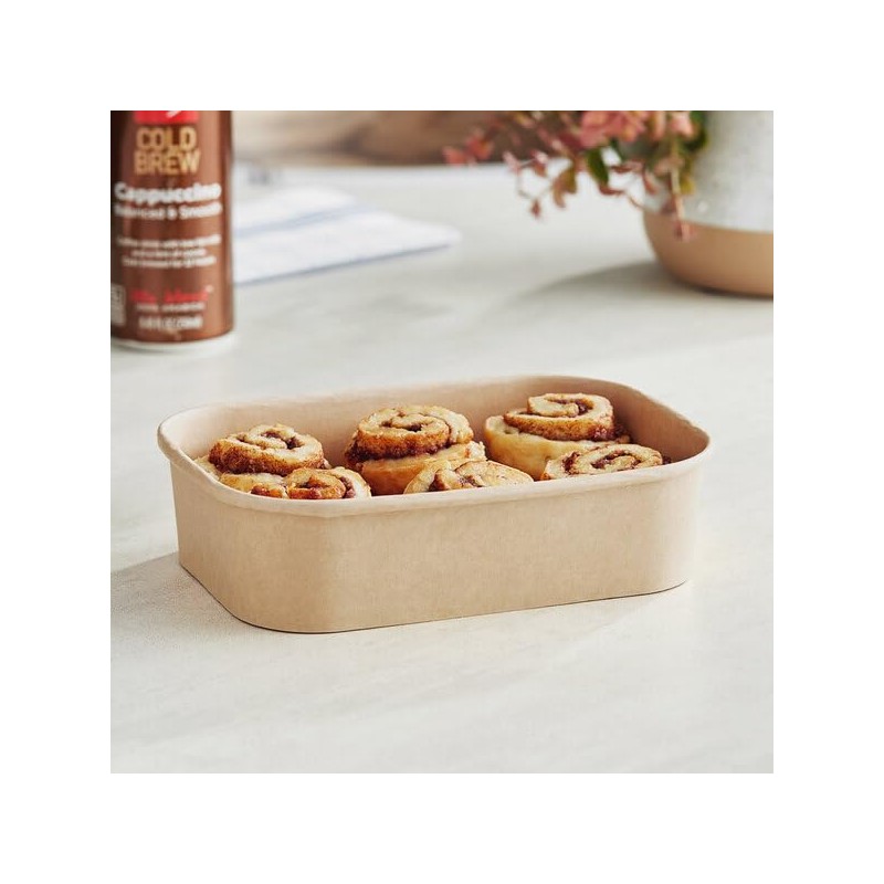 HOT BARGAINS 50 x 650ml Kraft Paper Disposable Food Container