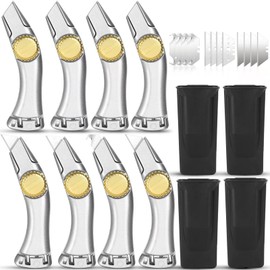 8 Pack Heavy Duty Fixed Roofing Knife with 20 Pcs Replacement Blade, Navajas Para Roofing and Drywall Tools, Shark Vinyl Carpet Knife, Herramientas Para Roofing Utility Cutter