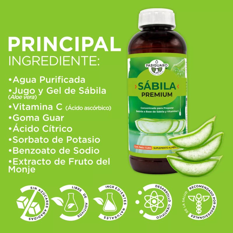 Pasiguaro Concentrado De Sabila Premiun 1 L Rinde 20 Dias