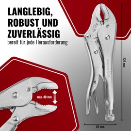 Poppstar Universal Grip Pliers (225 mm) Locking Pliers with Set Screw & Quick Release Lever