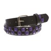 Kids 1" Snap On Punk Rock Studded Leather Belt, black/purple