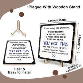 Thank You Gifts for Women Men Office Motivational Quote Signs, Inspirational Wooden Plaque Decor, in Case Nobody Told You Today Sign Home Living Bedroom Shelf Decor,5.9 x 5.9 inches