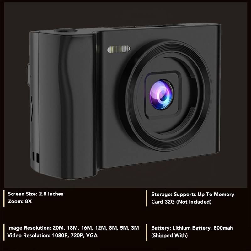 2.8in HD 1080P Digital Camera Video Camera with 8X Digital