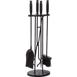 Dagan Five Piece Fireplace Tool Set, Black