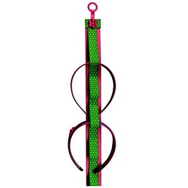 Boutique Handmade Ribbon HEADBAND HOLDER By Funny Girl Designs (Hot Pink & Lime Green Dot)