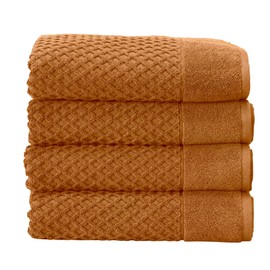 Great Bay Home Copper Bath Towels - 100% Cotton 4 Pack 54x27 Bath Towel Set - Absorbent, Durable, Quick-Dry Towels for Bathroom - Low-Twist, Two-Ply Decorative Towels (Copper)