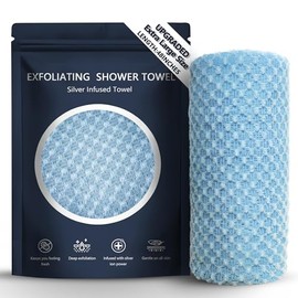 Aloriin Toalla Ducha Exfoliante Pulgadas Paño Lavado Primera Cara Corporal Hombres Mujeres Azul