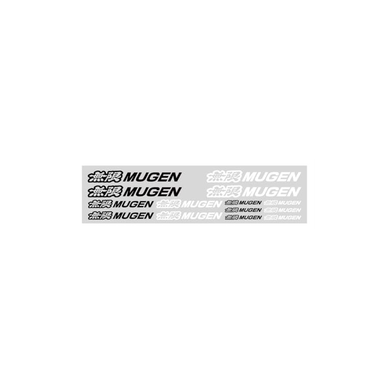 Genuine Mugen Sticker Decal Set BLK/WHT 3.25', 2.25', 1.25' -