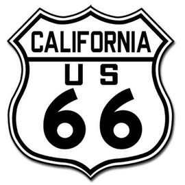 California US Route 66 Shield Metal Road Sign
