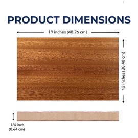 Mahogany | 6mm 1/4th inch, 12”x19” Premium Finished Two Sided with MDF Core, Glowforge Ready | Walnut, Cherry, Maple, Red Oak, White Oak, Alder, Pine, Cedar, Sapele, Mahogany, Hickory, Bamboo