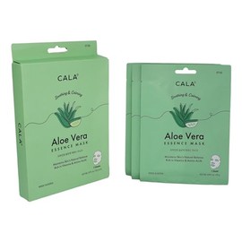 CALA - máscara para cara con escencia de aloe vera (paquete con 5 máscaras)