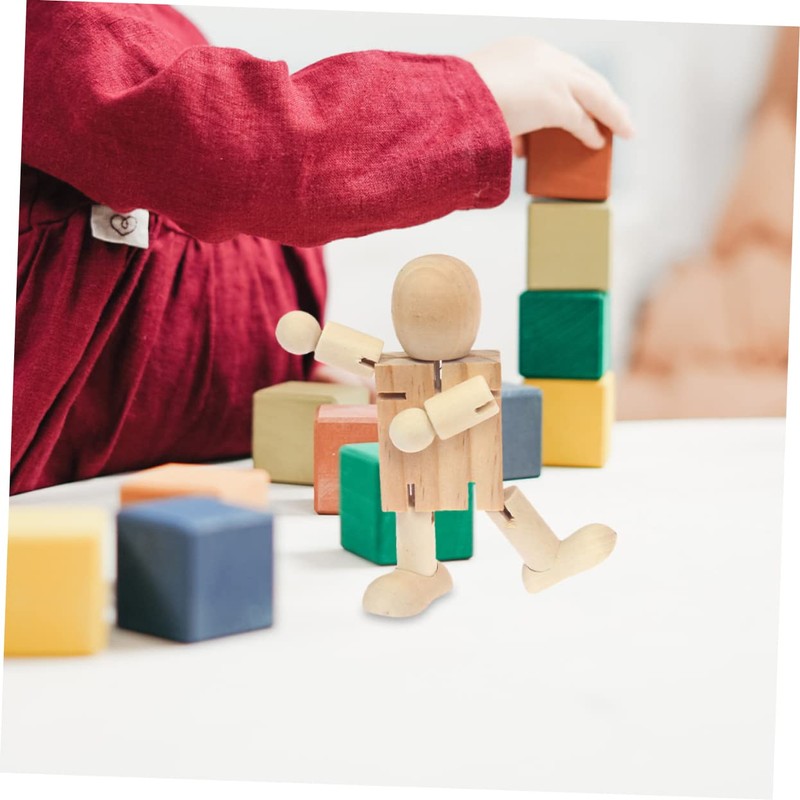 COHEALI 20 pcs Joint Wooden Figurine Doll Models Unfinished Blank
