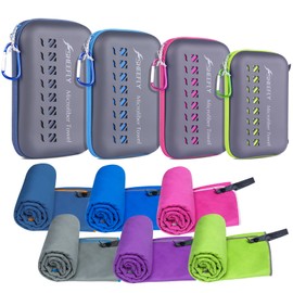 SHEEFLY Microfibre Travel Quick Dry Towel,Ultra Compact Soft Lightweight Gym Towel for Beach Sports Swimming Gym Yoga Camping Hiking (M:70cm*120cm+30cm*60cm-Navy Blue)