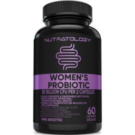Nutratology Probiotics for Women - 40 Billion CFUs Per Capsule - 80 Billion CFUs Per Serving - Formulated With 4 Strains Of Probiotics To Support Gut Health, Bloating Relief & Digestion - 60 Capsules