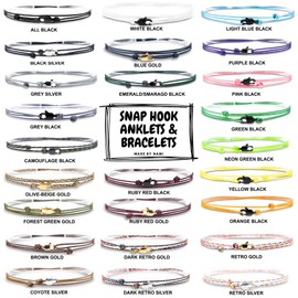 Made by Nami Thin Wrap Bracelet Men & Women with Lobster Hook Clasp Handmade - Maritime Surfer Jewellery - Minimalist Fabric Bracelet - 100% Waterproof & Adjustable (Green Gold)