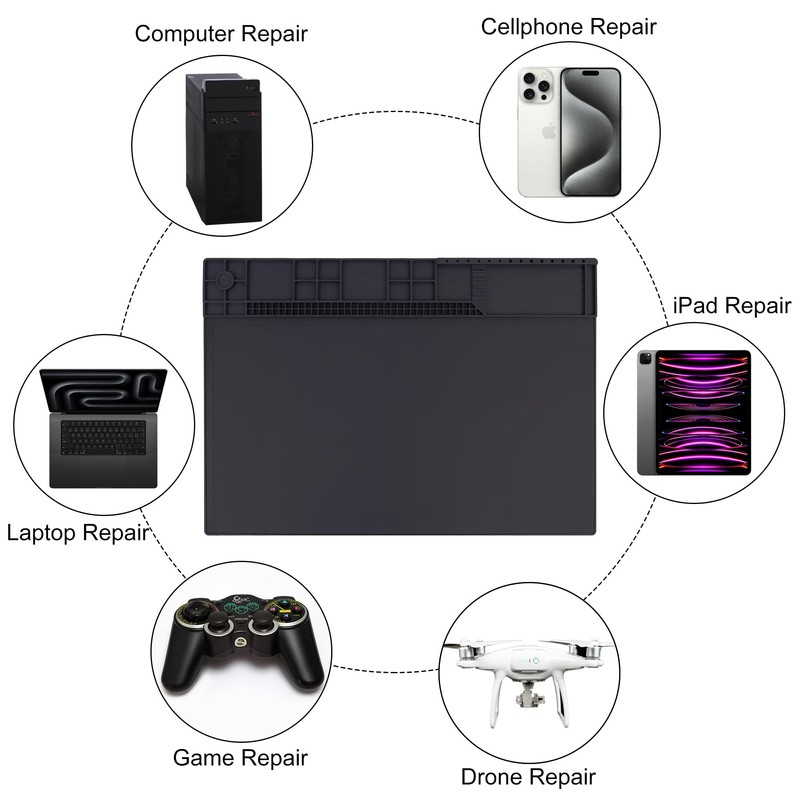 Premium Heat Resistant 932°F 22"x 14.2" Magnetic Silicone Soldering Mat