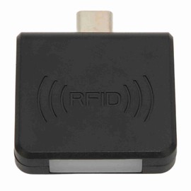 125KHz EM4100 RFID ID Card Reader with Type-C Plug Interface, RFID ID Phone Card Reader Supports OTG Function, Card Reader for PC, Phone, Tablet, Plug and Play (BLACK)