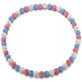 Baseball Beaded Necklace for Men Women Bling Rhinestone Baseball Drip Accessories Sparkly White Light Blue Pink Diamond Ice Chain Necklace Cool Inspired Sports Gifts for baseball Player Team Lover