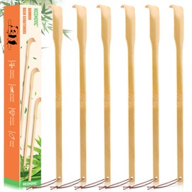 NICEMOVIC 6 Pack Wooden Bamboo Back Scratcher for Men Women Adults, Gifts for Elderly Men Parents Friends Family, Back Scratchers 16.5 Inch Long Handle, Stocking Stuffers, Prizes for Adults