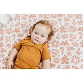 Premium Fitted Knit Crib Sheet/Toddler Sheet Gingerbread by Copper Pearl