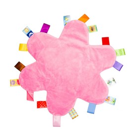 Baby Girls Colorful Taggy Security Blanket Keepsake Newborn Toddlers Flower Shape Soft Blanket Toy - Pink Flower