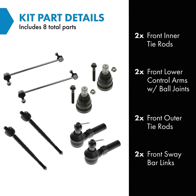 TRQ Front Steering & Suspension Kit Ball Joint Sway Bar