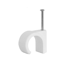 HPM DQ007 8-10mm White Cable Clips Accessory - Cable Clips Hook Type 8-10mm White Pack of 20