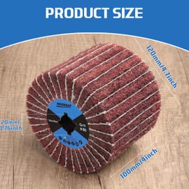 MOGRQAP Sanding Roller Brush Grit 60 Sanding Sleeves, Sanding Roll Brush with Sandpaper Sanding Rollers for Satin Machine Brush Machine Wood Metal Surface Polishing