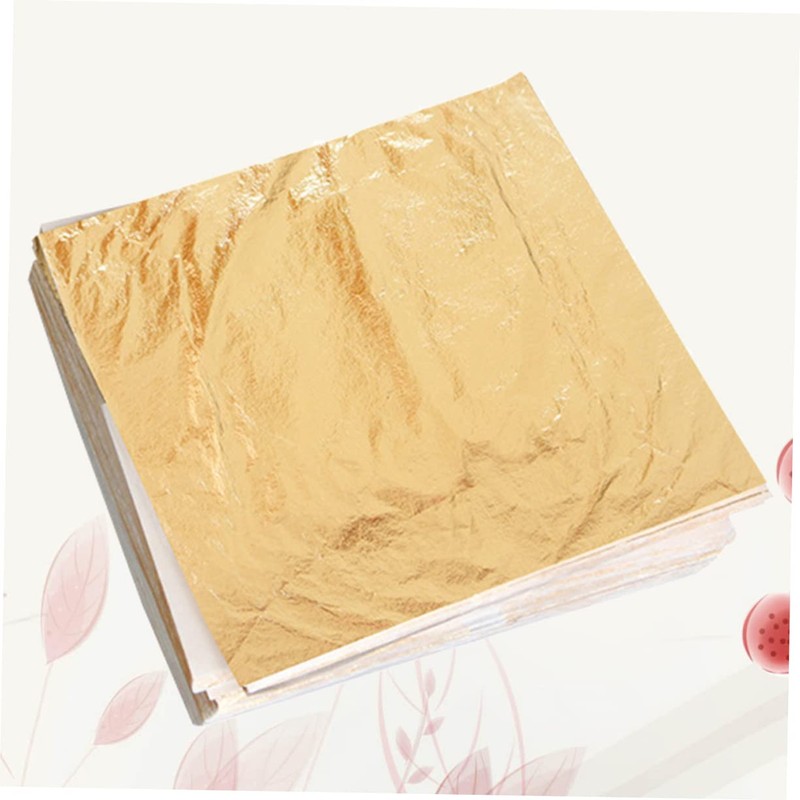 STOBOK 100pcs Imitation Gold Foil Paper for Arts and Crafts