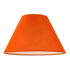 Traditional 12" Vibrant Orange Cotton Coolie Lampshade Suitable for Table Lamp or Pendant by Happy Homewares